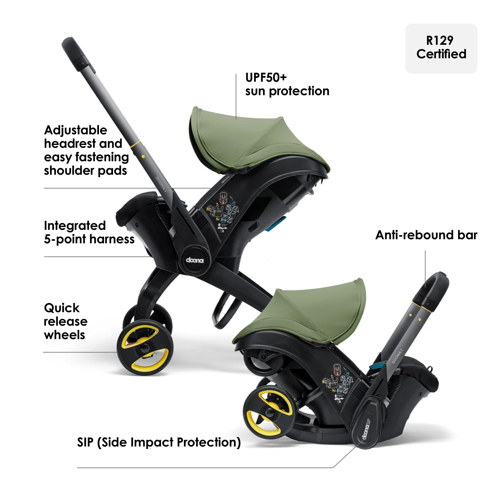 Doona i Car Seat & Stroller Desert Green - Image 3