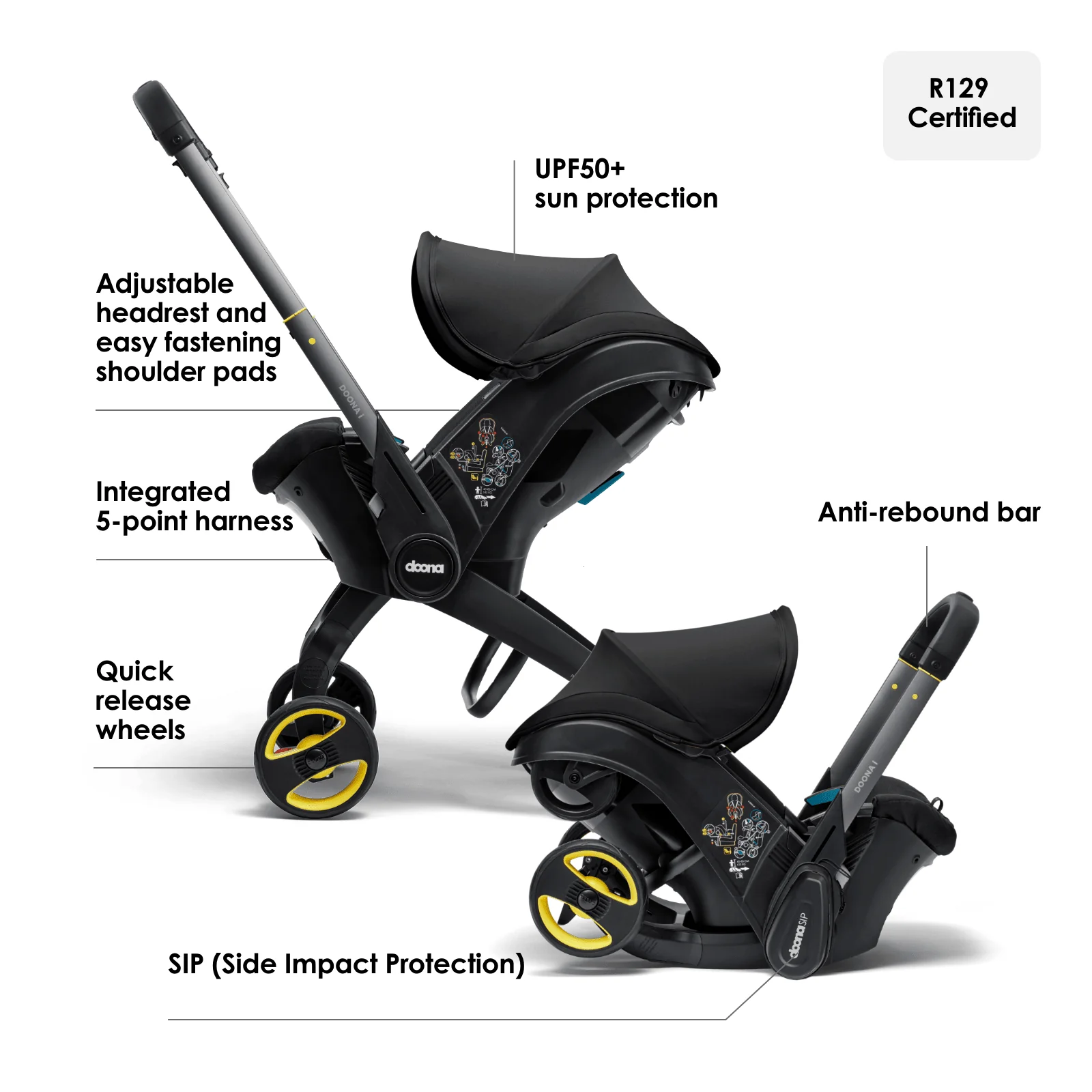 Doona i Car Seat & Stroller Nitro Black - Image 3